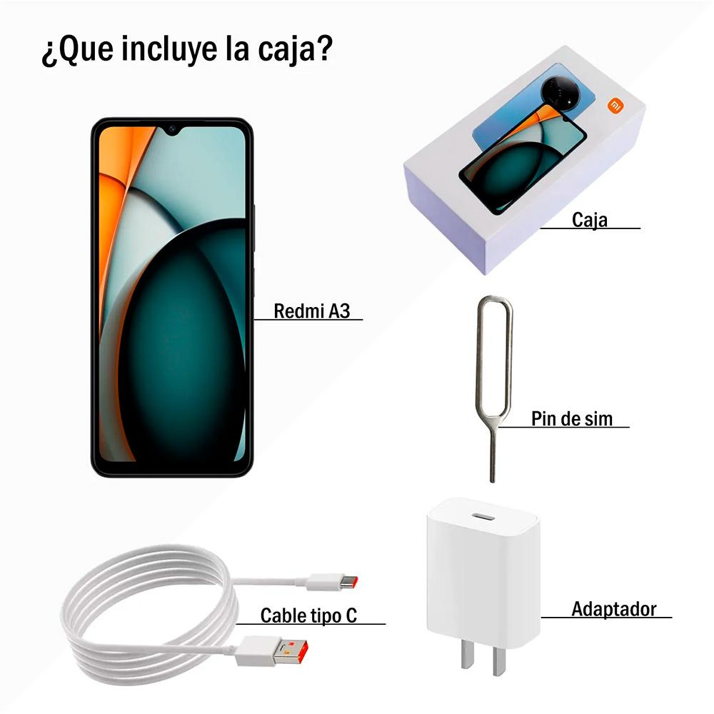 Celular Redmi A3 Negro Ocaso 4GB + 128GB - Image 2