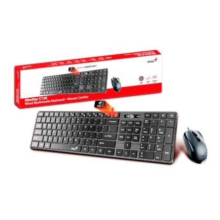 Combo teclado + Mouse Genius SlimStar C126 Alambrico USB Negro