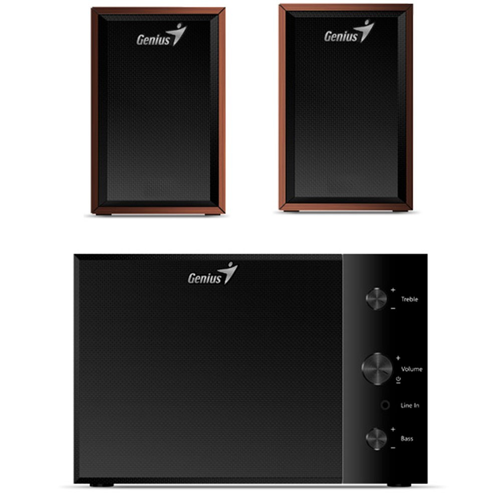 Parlante Genius SW-2.1 350 de madera 15W con subwoofer