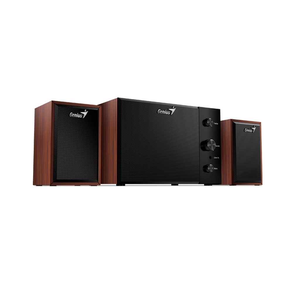 Parlante Genius SW-2.1 350 de madera 15W con subwoofer - Image 2