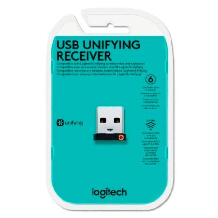 RECEPTOR USB UNIFYING Logitech Para Mouse, Teclados y Combos, Soporta Hasta 6 Dispositivos Garantía 1Año-NEGRO