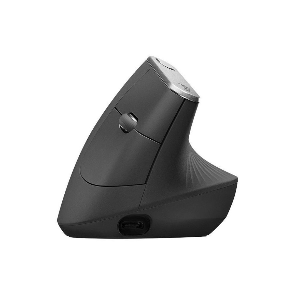 MOUSE MX VERTICAL Logitech 57° Bluetooth/Wireless Receptor USB Compatible Win-Mac-Unifying Ergonómico Recargable FLOW Garantía 1Año-NEGRO