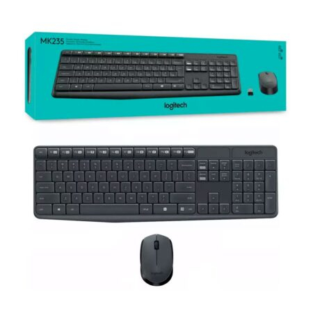 COMBO TECLADO/MOUSE MK235 Logitech Español Inalámbrico Receptor USB Compatible Win Antiderrames Letras No Se Borran Garantía 1Año-GRIS