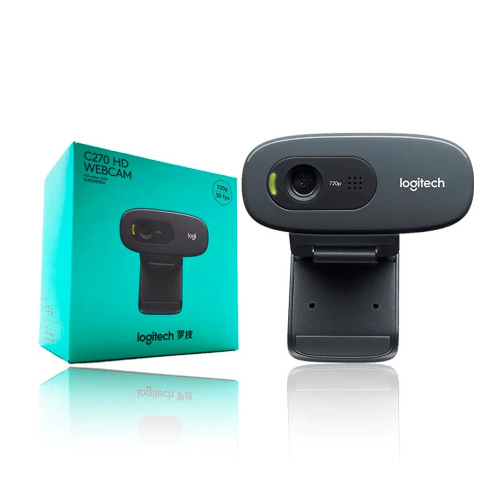 CAMARA WEB C270 Logitech HD 3MP 1280x720 USB Compatible Win-Mac Micrófono Incorporado Garantía 2Años-NEGRO - Image 2