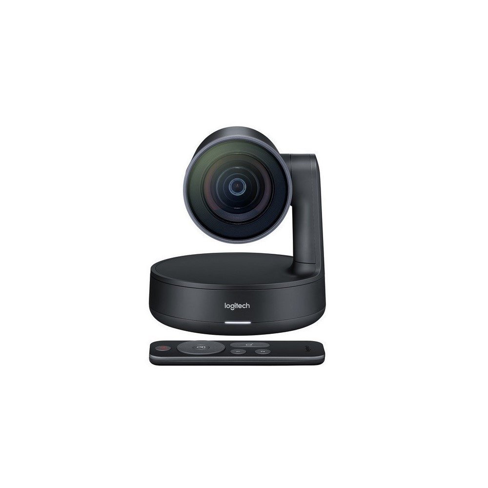 CAMARA PTZ RALLY Logitech Corporativo Ultra-HD Hasta 4K Zoom 15X HD USB 3.0 Compatible Win-Mac Tecnología RightSense Enfoque Automático Garantía 2Años-NEGRO