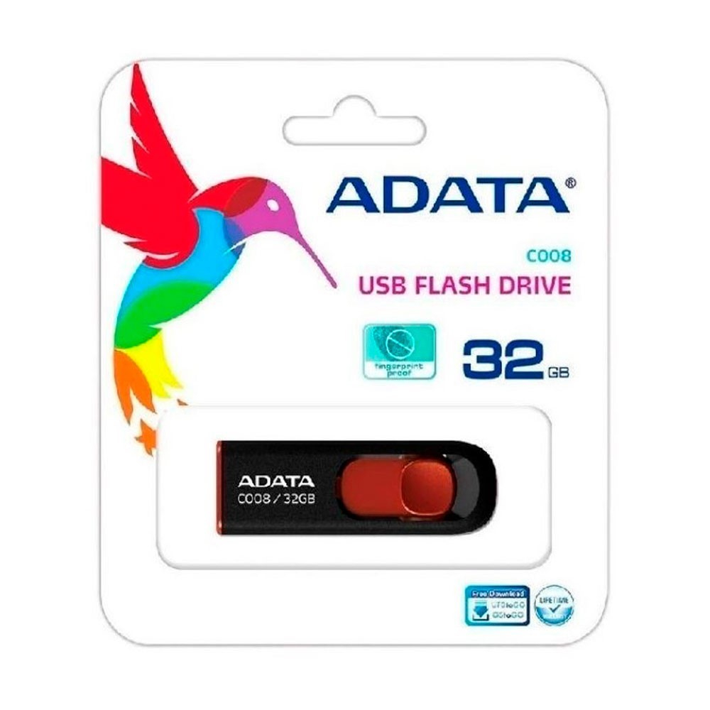 Memoria USB adata 2.0 C008 Retráctil 32GB, Negra