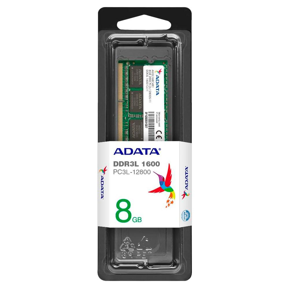 Memoria RAM Adata Portátil DDR3 8GB Bus 1600 Low Voltage