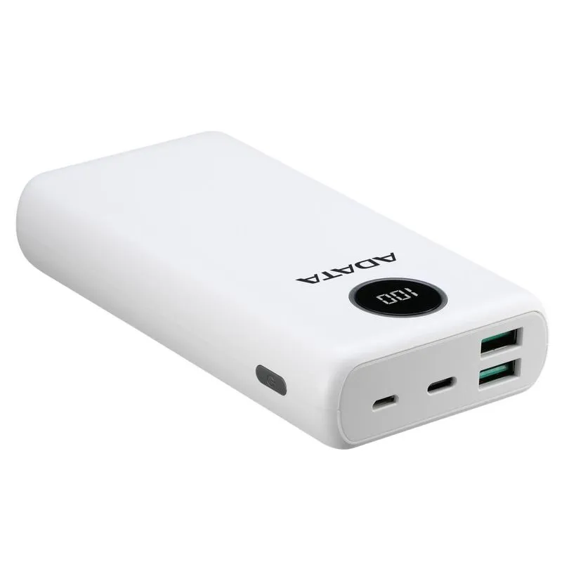 Power Bank 20000mAh blanca digital /2 puertos usb quick charge + 1 Puerto Tipo C Salida + 1 Puerto Tipo C Entrada - Image 2