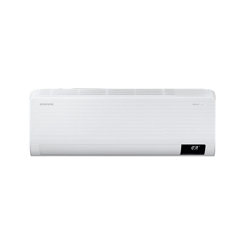 Mini Split Samsung 12.000 BTU WIND-FREE INVERTER R410A. 220V Caracteristicas princiapales: *SIN CORRIENTES DE VIENTO *Modo Usuario Unico* Enfriamiento Rápido *Modo Good Sleep *Compresor digital Inverter Boost *Control Wi-Fi a traves de Smart Things *Easy Filter plus *Estabilizador de Voltaje Incorporado *Auto Restart *Serpentin CU / Al *Los equip