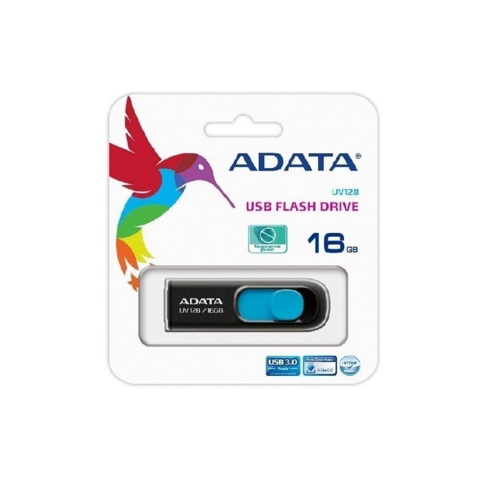 MEMORIA ADATA USB 3.1 UV128 RETRACTIL 32GB NEGRA-AZUL