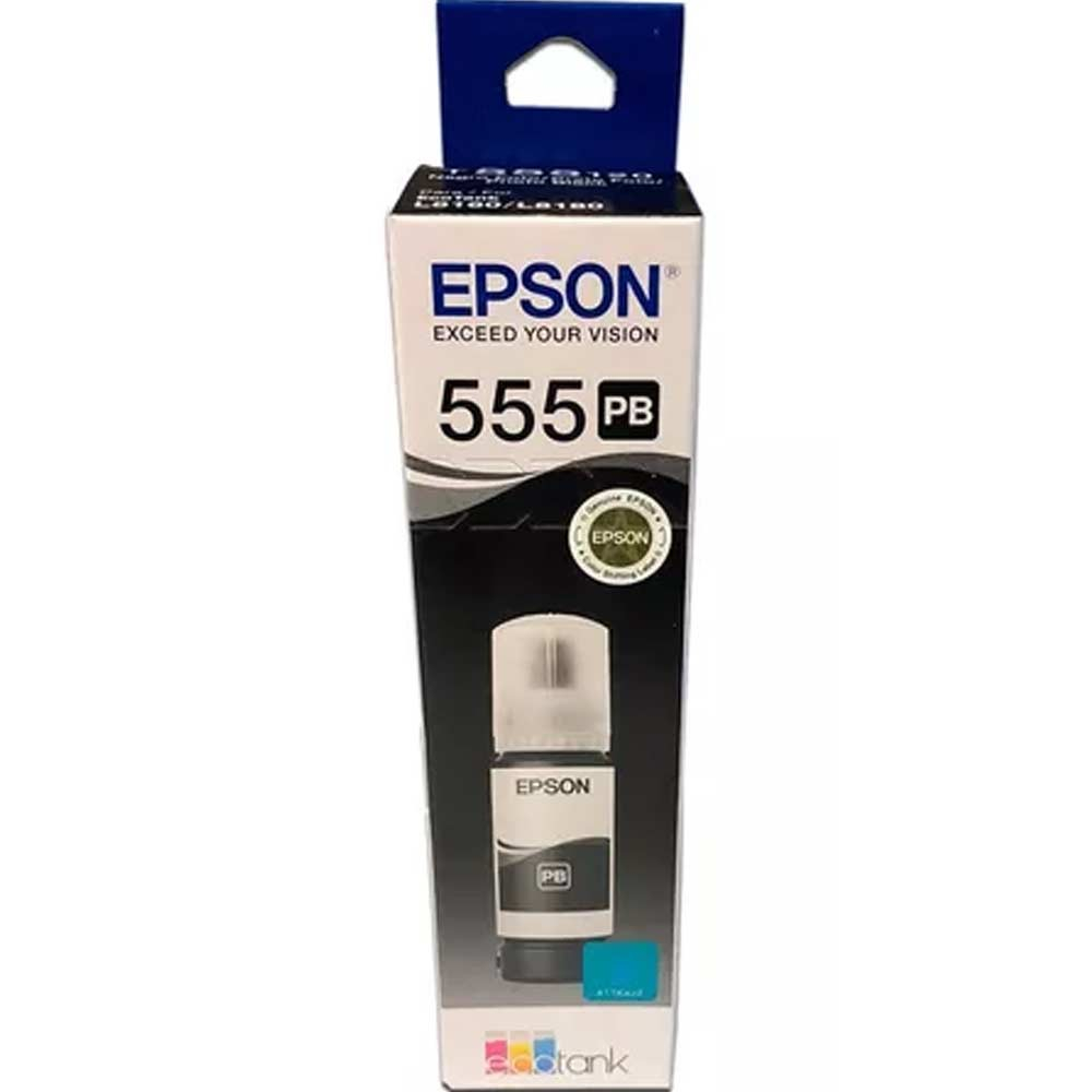 Botella Epson T555120-AL Negro fotografica, 70 ml L8180 (7.300 paginas)