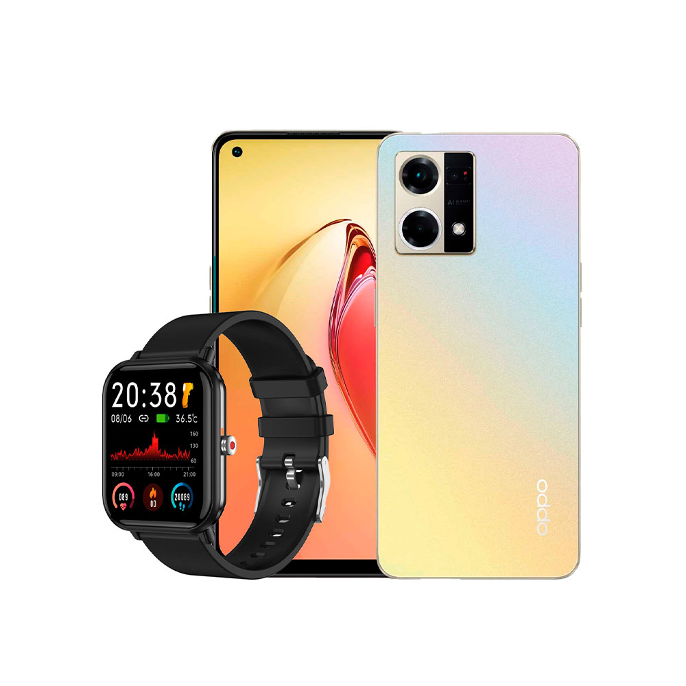 Celular OPPO Reno 7 256GB dorado alba + Smartwach