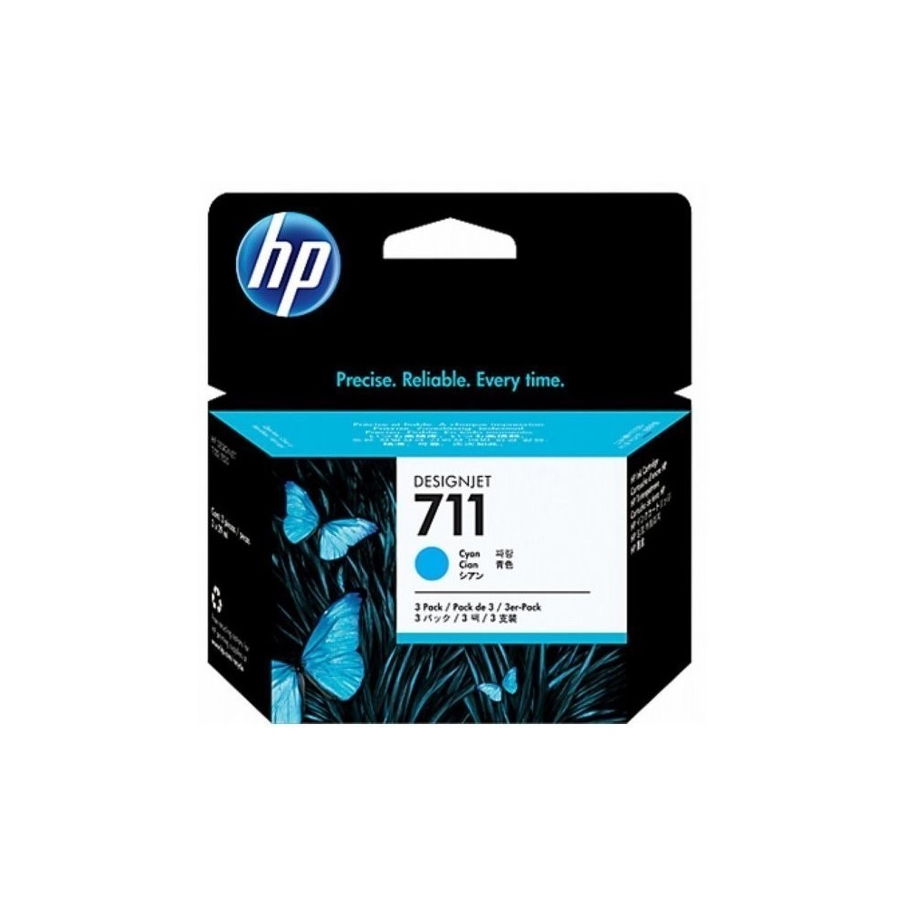 Pack de ahorro de 3 cartuchos de tinta DesignJet HP 711 de 29 ml cian