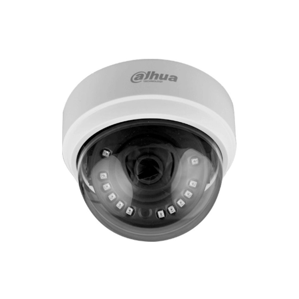 Camara Dahua Domo,2MP, Lente fijo 2,8mm, 4en1 (CVI/TVI/AHD/CVBS), Plastico, Smart IR20m, 12VDC.