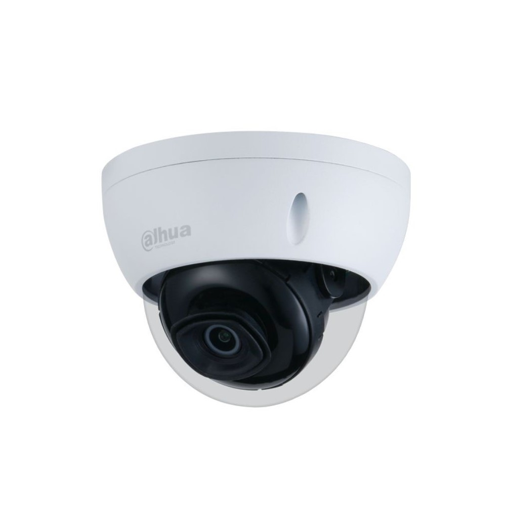 Camara Dahua Domo IP, 2MP, Lente fijo 2,8mm, H264/H265, DWDR, IR30m, Tarjeta SD maximo 256GB, IP67 / IK10, 12VDC / POE.