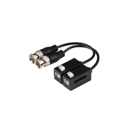 Par de Video balun pasivo HDCV/CVBS/AHD/TVI, 720P/1080P/4MP/5MP/4K, 400mts a 1Mpx, 250mts a 2Mpx, 200mts a 4Mpx (RG59)
