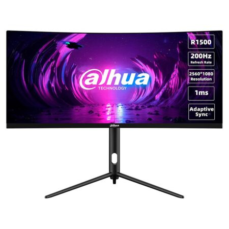 Monitor Dahua Curvo Gamer 30” panel VA / borde delgado 3 caras VA,Tamaño: 30 Color Negro,Resolución: 2560 X 1080 (21:9),Tipo de pane: VA,Tipo de respuesta: MPRT 1ms / tasa de refresco 200 HZ,Conectividad:  DP 1,2 / HDMI 2,0  (Incluye cable HDMI),Angulo de visión: 178° H / 178°V,Incluye Base Metálica,Garantia de 3 años