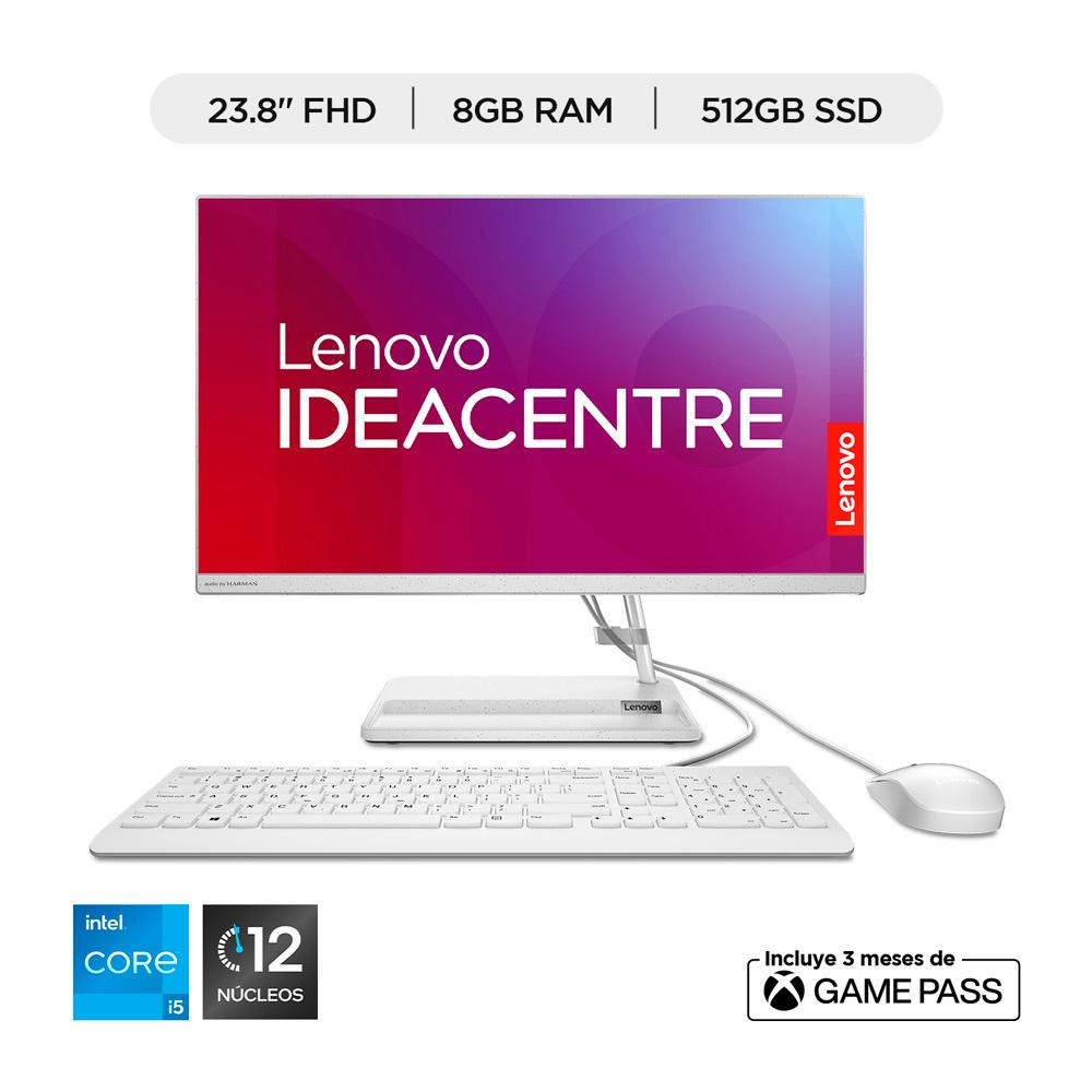 Todo en uno Lenovo IC 3 24IAP7 Intel core i5 12450H 23,8" Pulgadas FHD Memoria 8GB Estado Solido 512GB Linux Blanco - Image 2