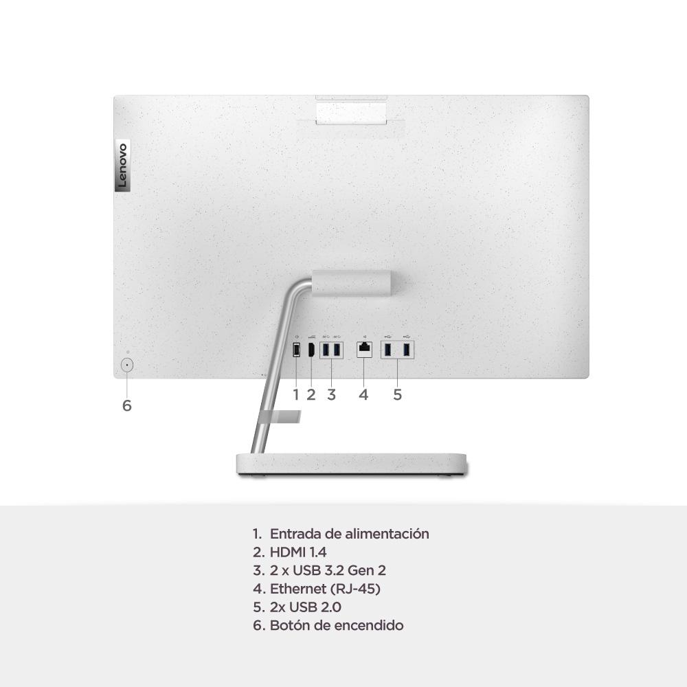 Todo en uno Lenovo IC 3 24IAP7 Intel core i5 12450H 23,8" Pulgadas FHD Memoria 8GB Estado Solido 512GB Linux Blanco - Image 3
