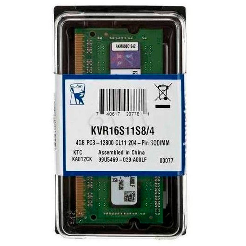 Memoria portatil generica kvr16s11s8/4 1600 mhz
