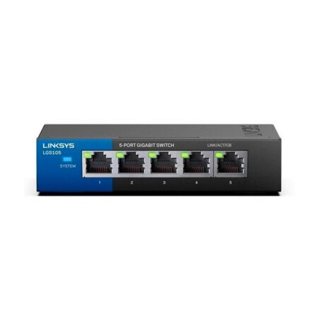Switch LGS105 Linksys de mesa 5 puertos metalico, 10/100/1000
