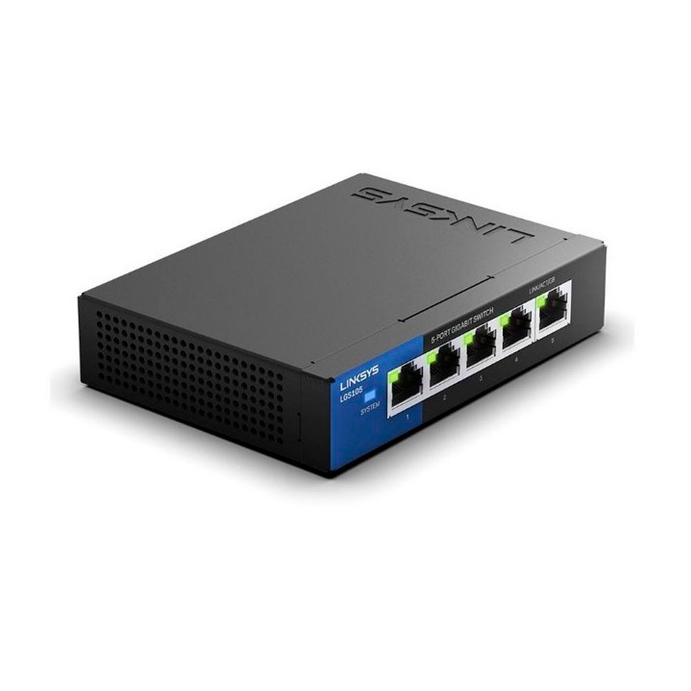 Switch LGS105 Linksys de mesa 5 puertos metalico, 10/100/1000 - Image 3