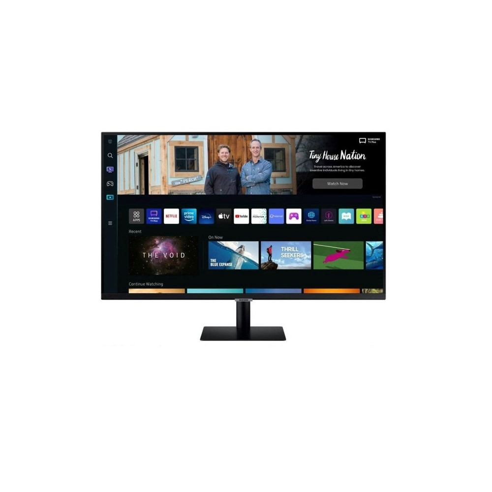 SAM MONITOR SAMSUNG PLANO SMART Tamaño de Pantalla 32" Color: Negro 1920*1080, 1 MS 60 HZ, Microsoft 365, Tap View, Workspace, Parlantes incorporados HDMI 1.4. Puertos USB (2), WiFi, Bluetooth