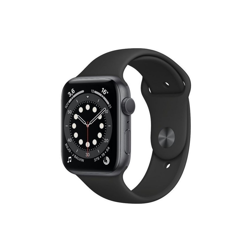 Apple Watch Series 6 GPS, 44mm Space Gray Aluminium Case with Black Sport Band