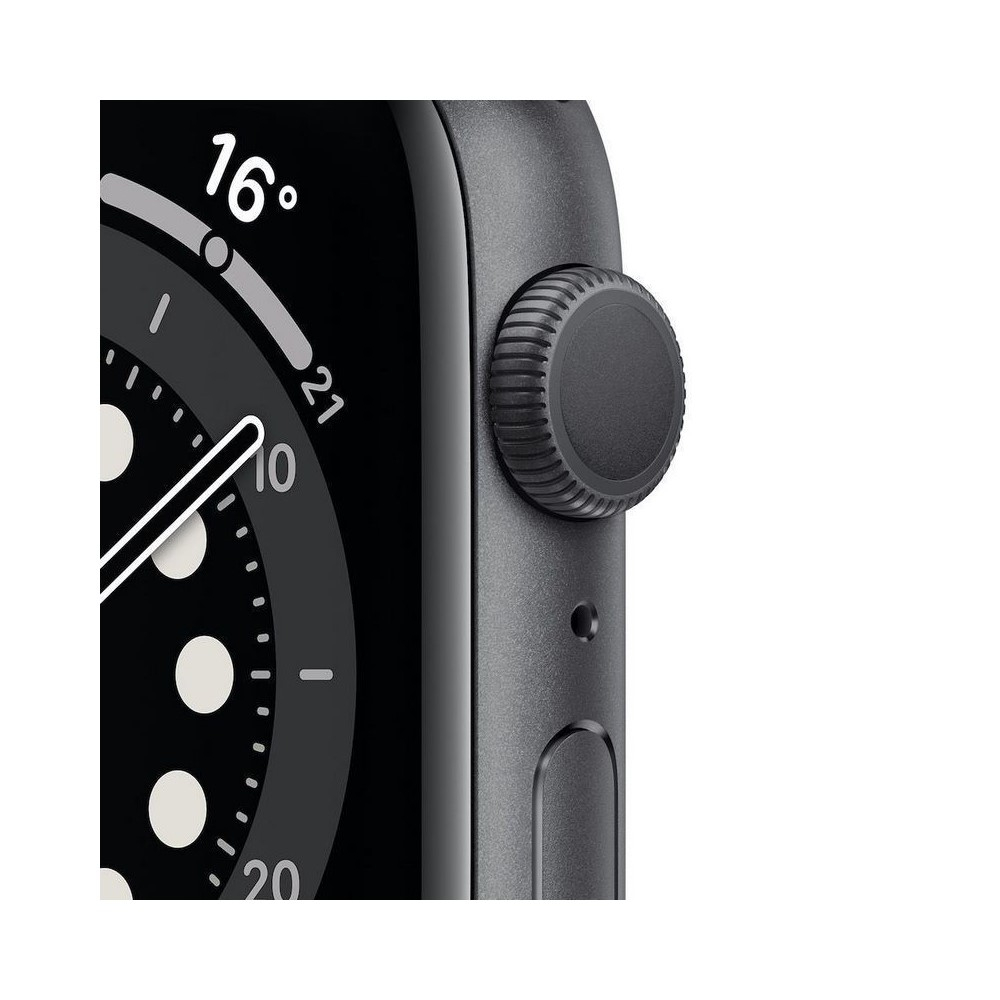 Apple Watch Series 6 GPS, 44mm Space Gray Aluminium Case with Black Sport Band - Image 2