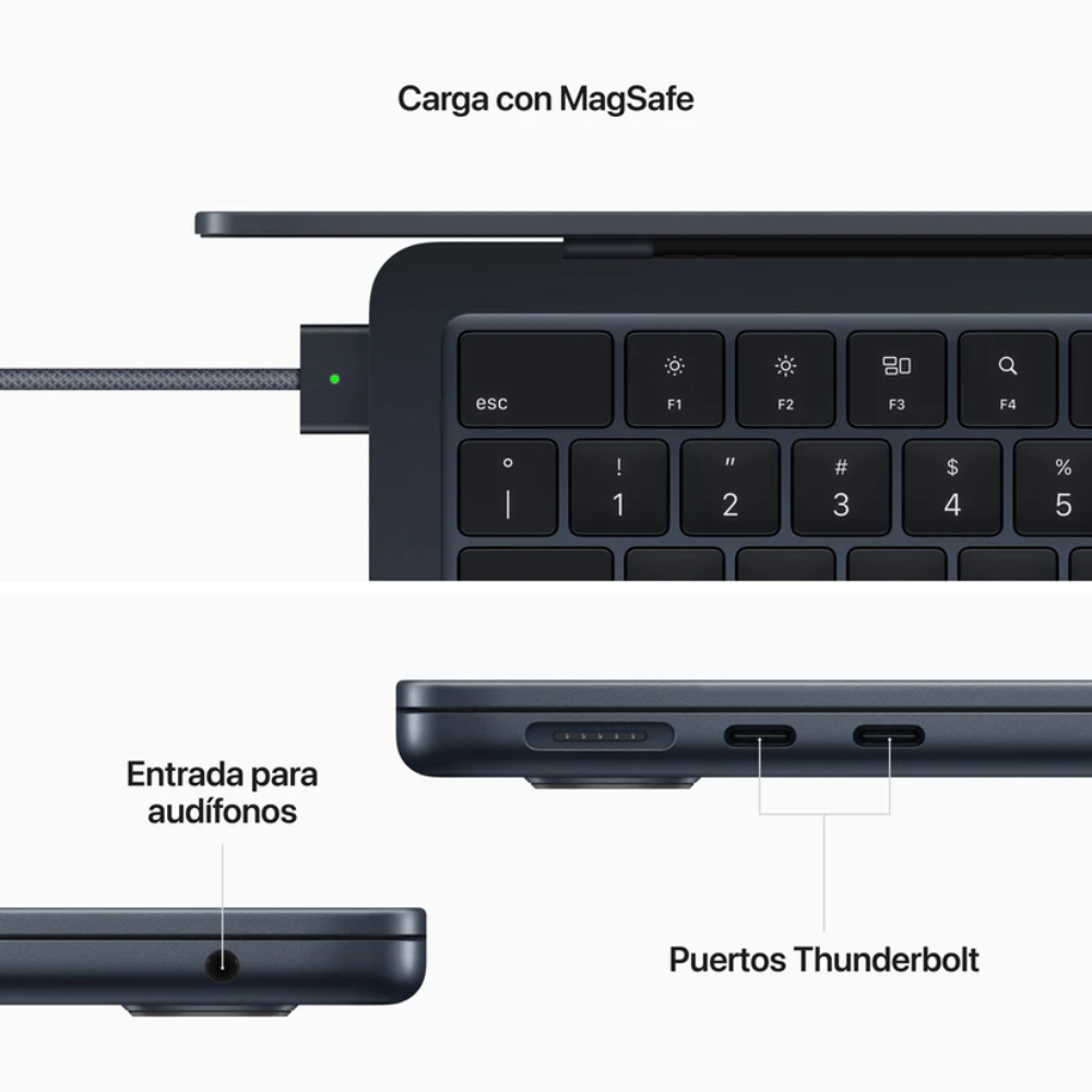 13-inch MacBook Air: Apple M2 chip with 8-core CPU and 8-core GPU, 16GB, 256GB - Midnight - Image 4