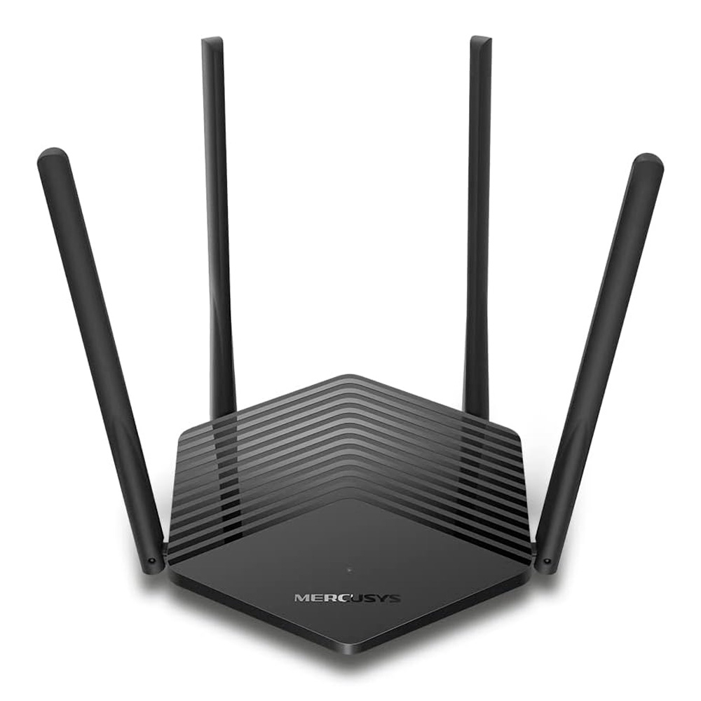 Router MERCUSYS AX1500 Dual-Band Wi-Fi 6 Router SPEED: 300 Mbps at 2.4 GHz + 1201 Mbps at 5 GHz SPEC: 4× Fixed External Antennas