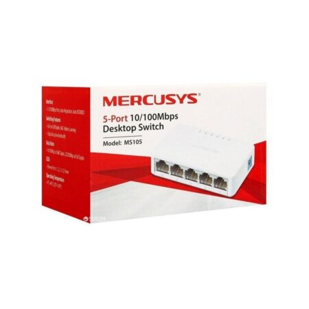 Switch Mercusys de escritorio NO adminstrable  de 5 puertos 10 / 100Mbps