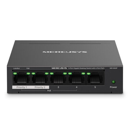 Switch no administrables MERCUSYS 5-Port Gigabit Desktop Switch with  4-Port PoE+