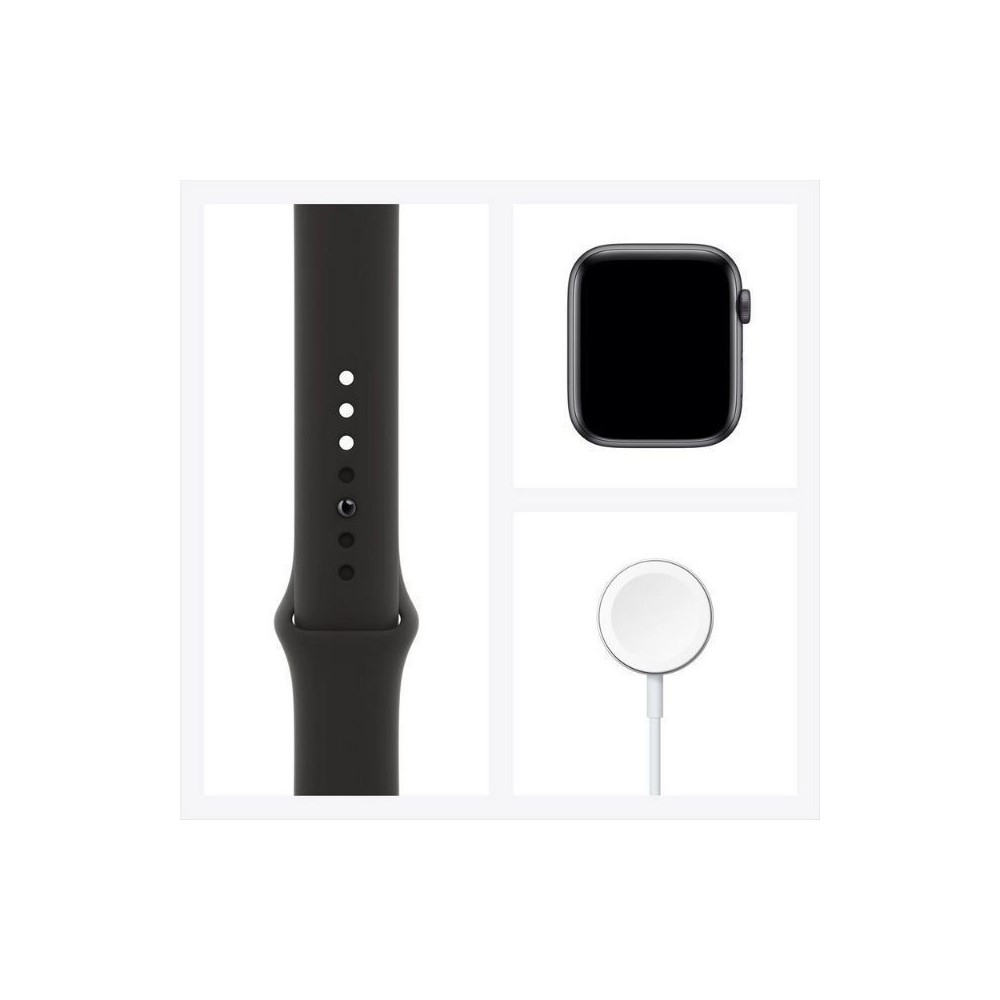 Apple Watch SE GPS, 40mm Space Gray Aluminium Case with Black Sport Band - Image 4