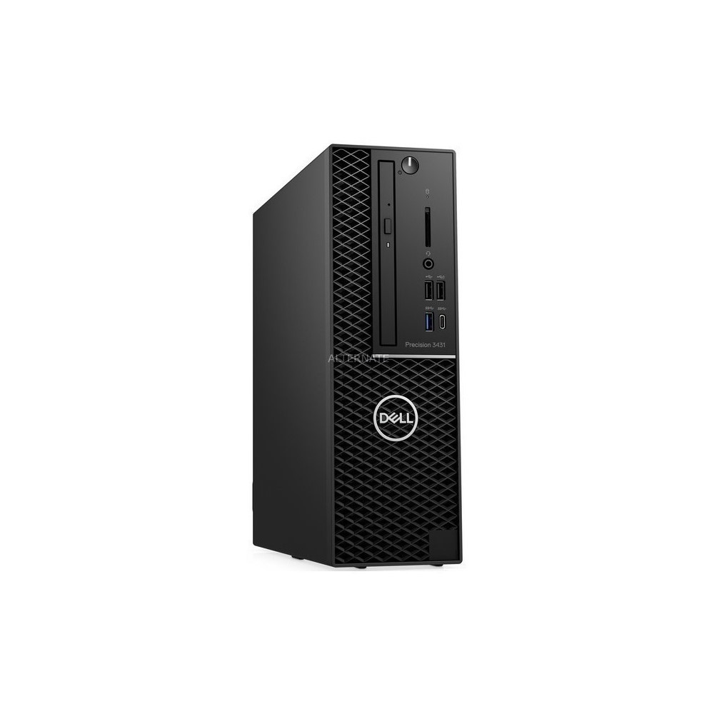 Pc Dell Workstation Precision SFF 3431/Intel Core i5-9500, 6 Core, 9MB Cache, 3.0Ghz, 4.4 Ghz Turbo w/UHD Graphics 630/8GB 1x8GB DDR4 2666MHz, 3.5 1TB 7200rpm, NVIDIA Quadro P400, 2GB, 3 mDP to DP adapte, Windows 10 Pro 6
