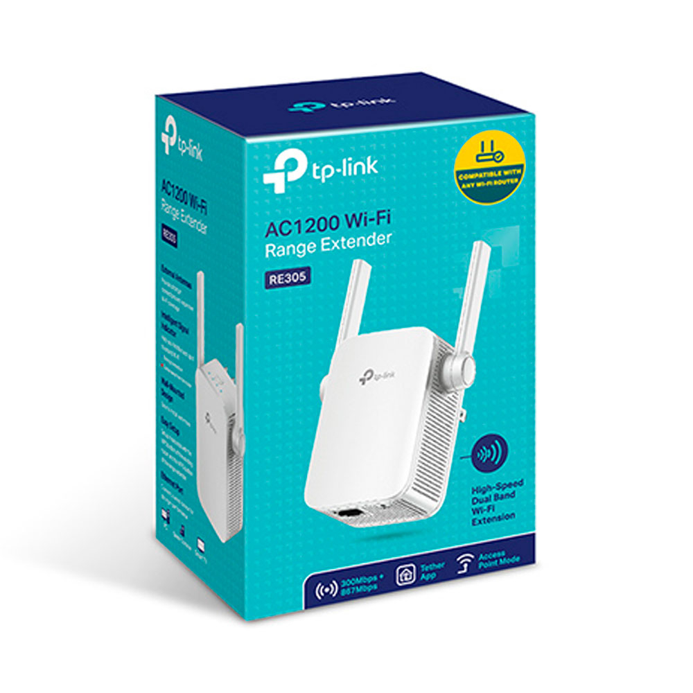 Extensor de Rango TPLINK Inalámbrico de Conector de Pared Dual Band AC 1200 2 antenas externas