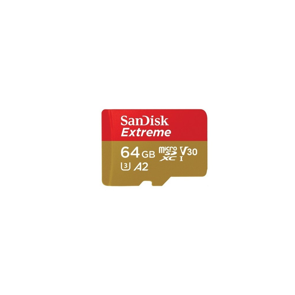 Tarjeta microSD SanDisk Extreme (Action Cam) UHS-I 64GB C10, U3, V30, A2