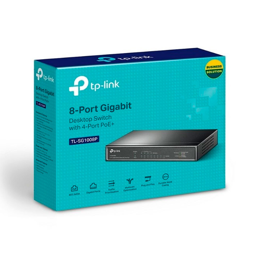 Switch TP-LINK NO administralbe de 8 Puertos Gigabit con 4 Puertos PoE