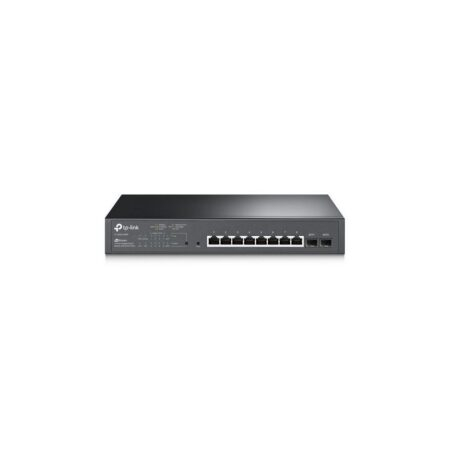 Switch TPLINK administrable con 8 puertos Gigabit RJ45 PoE y 2 ranuras SFP