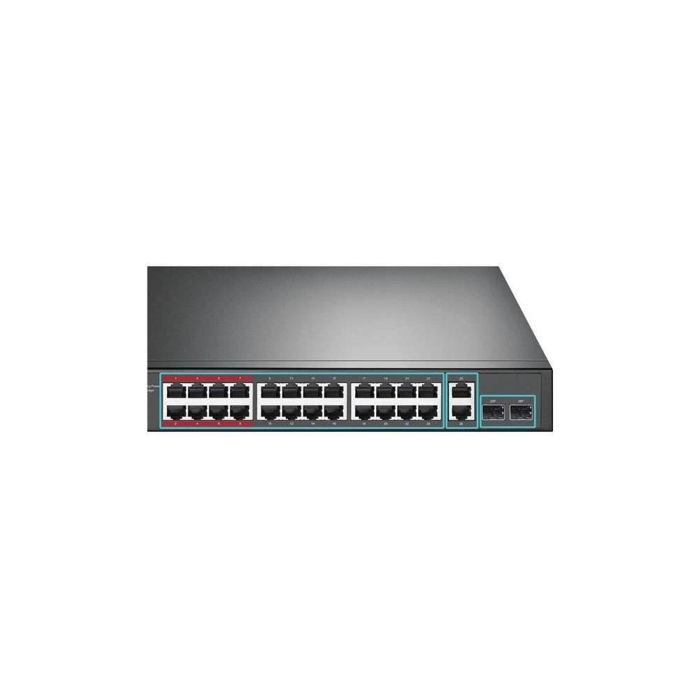 Switch TPLINK 24-Puertos 10/100Mbps + 2-Port Gigabit PoE+ No Gestionable - Image 2