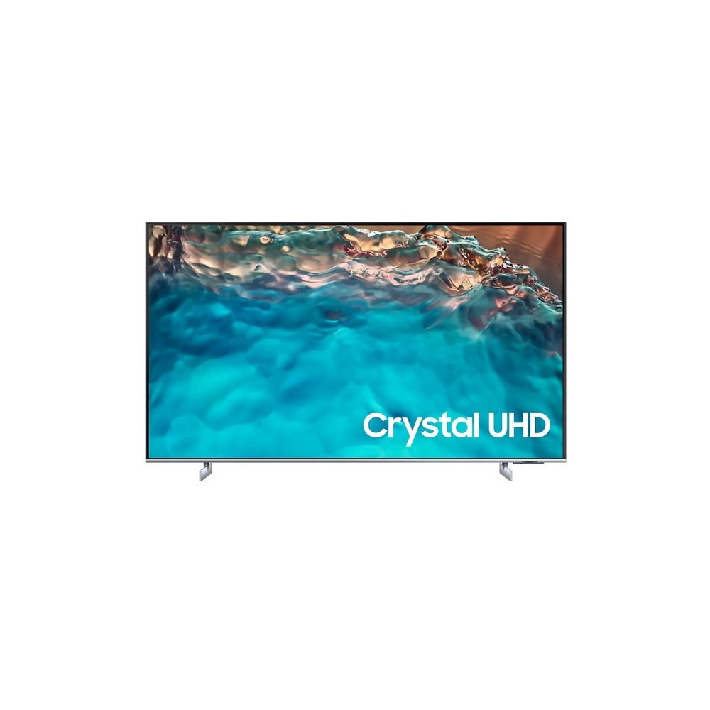 Televisor Samsung FLAT LED Smart TV 55 pulgadas Crystal UHD 4K /3,840 x 2,160 / DVB-T2 /LAN/ Bluetooth/ AirPlay 2 / Bixby desde el control /modo ambiente/ Modo Juego/ HDMI x 3/ USB x2 /abre y edita archivos de Office/ control de voz/Garantía 1 año