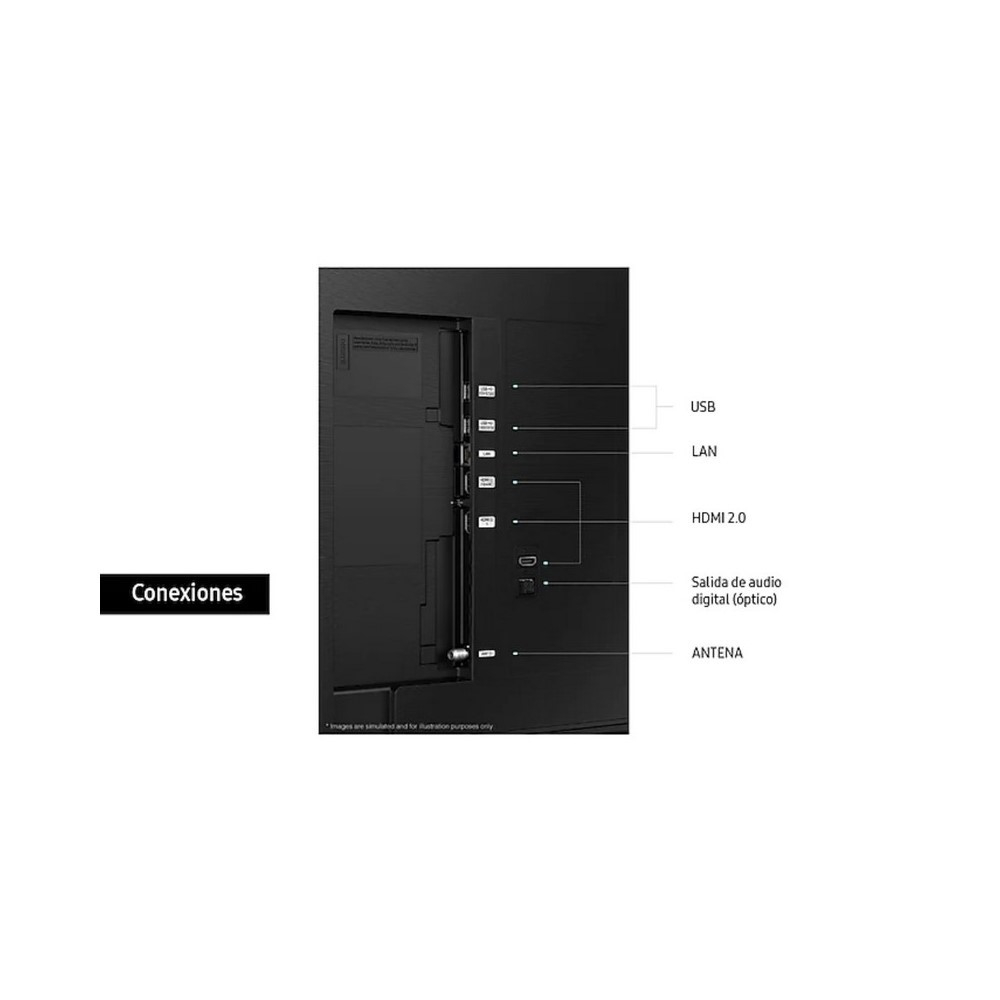 Televisor Samsung FLAT LED Smart TV 55 pulgadas Crystal UHD 4K /3,840 x 2,160 / DVB-T2 /LAN/ Bluetooth/ AirPlay 2 / Bixby desde el control /modo ambiente/ Modo Juego/ HDMI x 3/ USB x2 /abre y edita archivos de Office/ control de voz/Garantía 1 año - Image 4