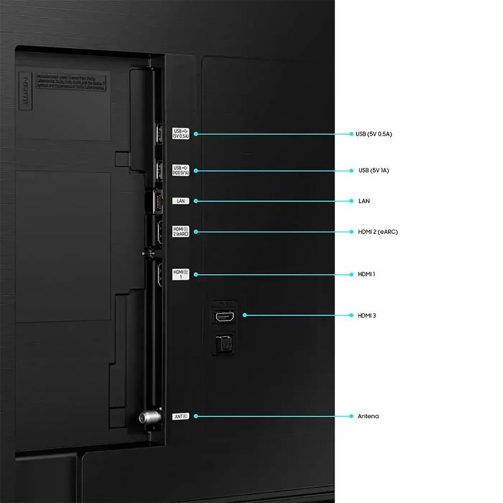 Televisor Samsung FLAT LED Smart TV 55 pulgadas Crystal UHD 4K /3,840 x 2,160 / DVB-T2 / HDR /LAN/ WIFI 5/ Control remoto Solar / Soporte ajustable / Bluetooth 5.2 / Google Meet / Multi view/ AirPlay 2 / Bixby desde el control /modo ambiente/ Modo Juego/ HDMI x 4/ USB x2-A /abre y edita archivos de Office/ control de voz/Garantía 1 año, Ficha técn - Image 3