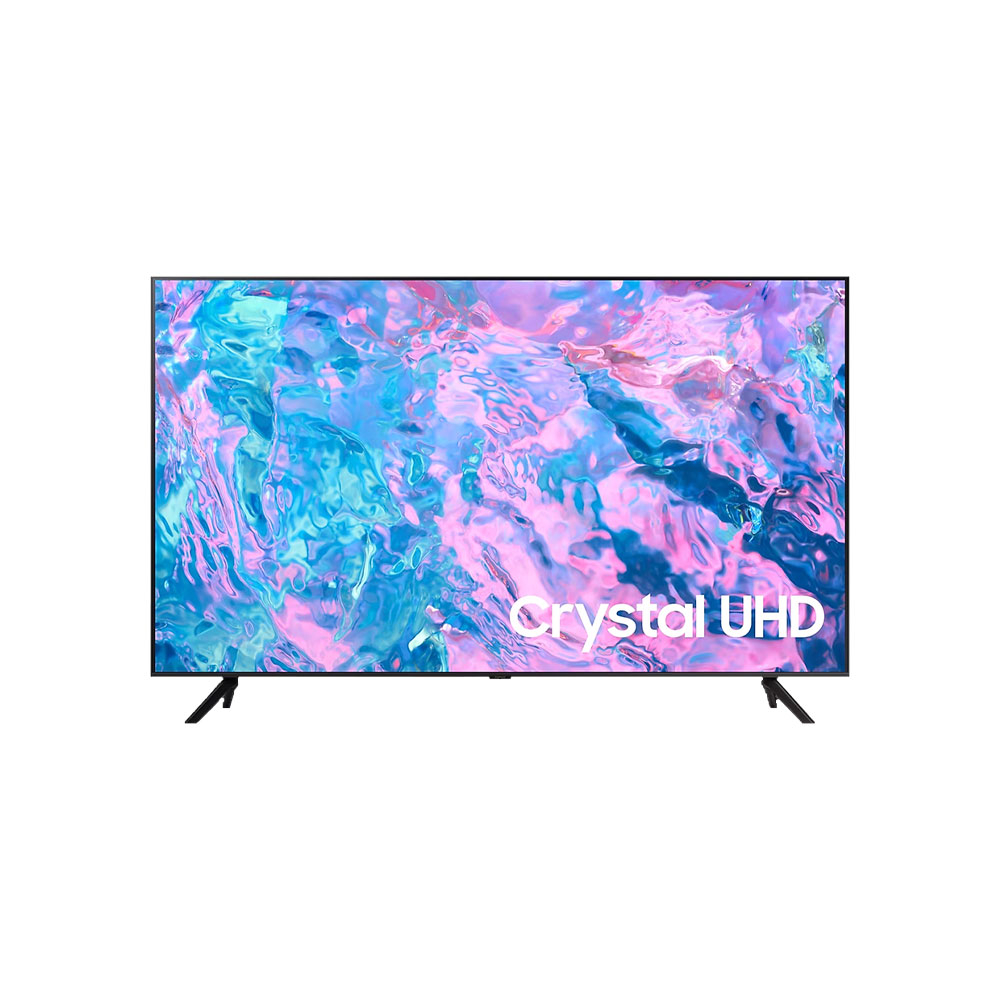 Televisor Samsung FLAT LED Smart TV 75 pulgadas Crystal UHD 4K /3,840 x 2,160 /HDR / DVB-T2 /LAN /WIFI 5 / Bluetooth 5.2 / Google Meet / AirPlay 2 /modo ambiente/ Modo Juego/ HDMI x 3/ USB x1 /abre y edita archivos de Office/ Garantía 1 año, Ficha técnica completa en www.samsung.com.co