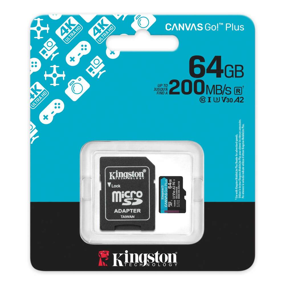 Memoria micro sd 64GB Canvas Go Plus Gen4 200MB/s A2 U3 V30 Card + Adapter - Image 3