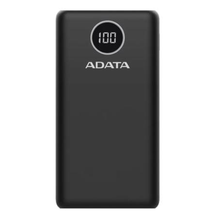 Power Bank 20000mAh Negra digital /2 puertos usb quick charge + 1 Puerto Tipo C Salida + 1 Puerto Tipo C Entrada