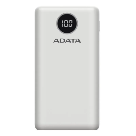 Power Bank 20000mAh blanca digital /2 puertos usb quick charge + 1 Puerto Tipo C Salida + 1 Puerto Tipo C Entrada