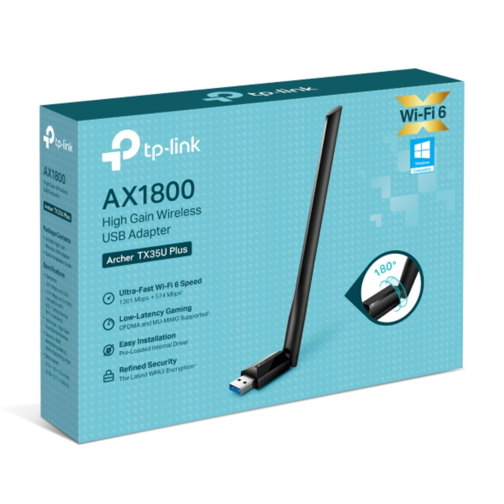 Adaptador TPLINK USB Wi-Fi 6 de doble banda de alta ganancia AX1800 - Image 3