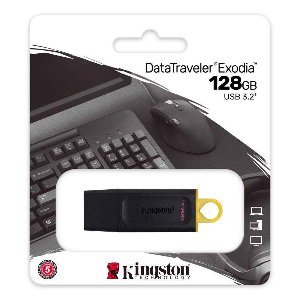 Memoria USB KINGSTON 128GB 3.2 Gen1 DataTraveler Exodia COLOR Negro + Amarillo - Image 4