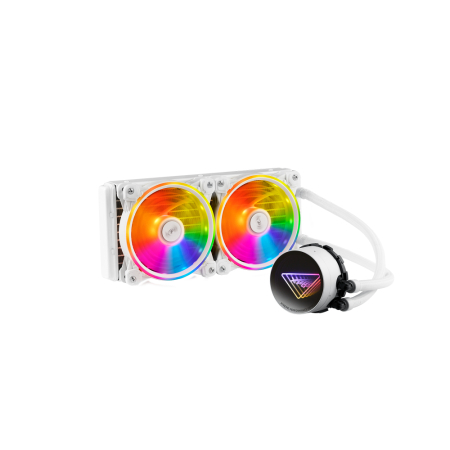 XPG LEVANTE II 240, Blanco , diseño de Espejo Infinito, Velocidad: 800-2000 RPM, Ruido: 29dBA, Flujo de Aire: 58 CFM, TDP 270W a 82?, Rodamiento Hidráulico, Socket: Intel (LGA 1851/1700/1200/115x), AMD (AM5/AM4/AM3), 5 Años de Garantía